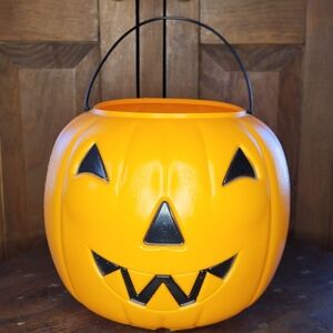 Orange Pumpkin Halloween Bucket
